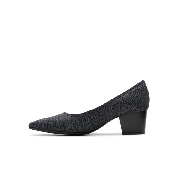 NWT Clarks Women's Ellanie Hope Pump, Charcoal Intrest Textile, 8.5 Wide - Picture 2 of 4